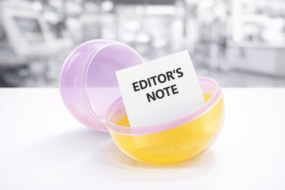 dual color gacha capsule with EDITORS NOTE card representing 774inc concept