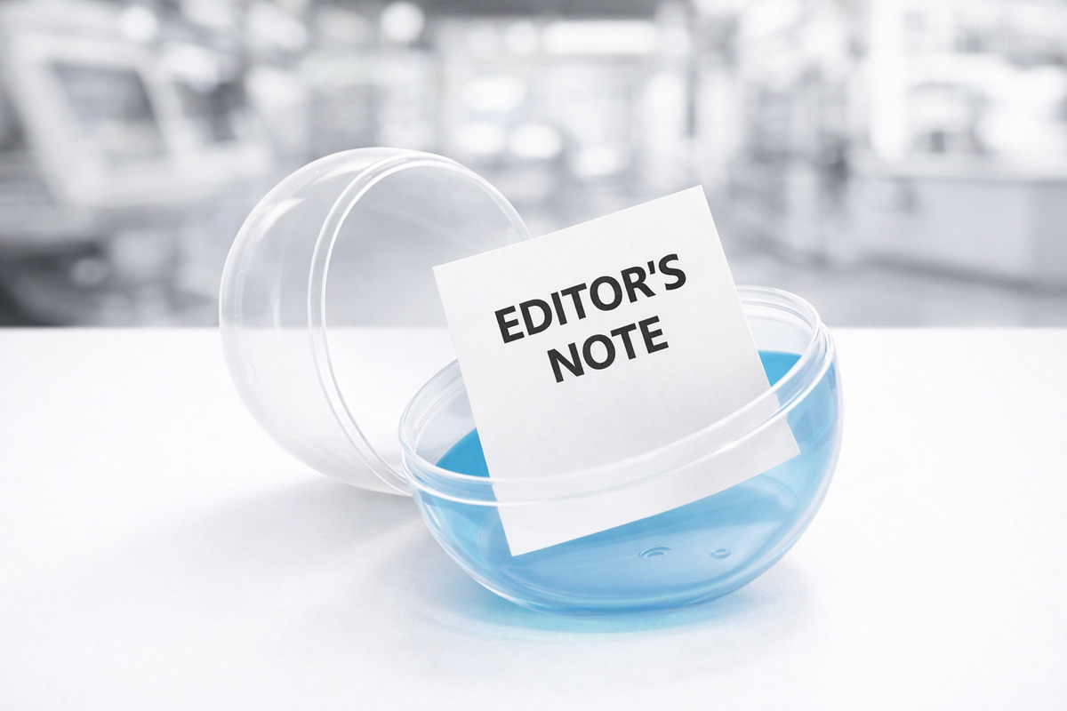 tilted white gacha capsule with blue bottom and EDITORS NOTE card representing nijisanji concept
